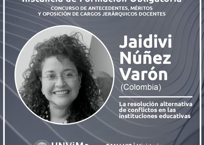 Quintero Touma y Núñez Varón abordarán la gestión de conflictos en el entorno escolar.