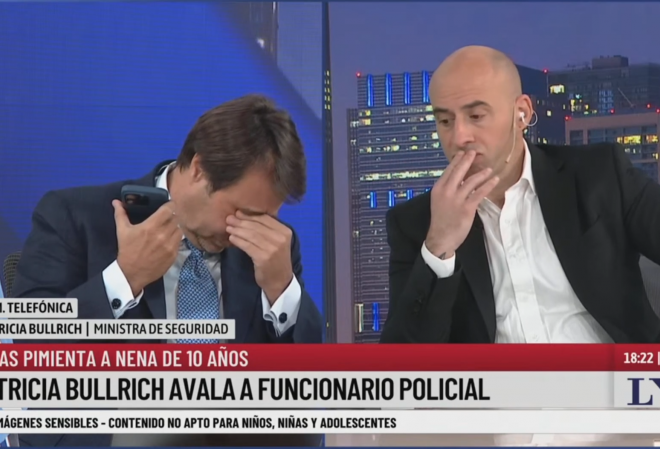 Feinmann pidió la renuncia de Bullrich por el ataque de la policía a la nena y la ministra lo cruzó al aire Feinmann pidió la renuncia de Bullrich por el ataque de la policía a la nena y la ministra lo cruzó al aire