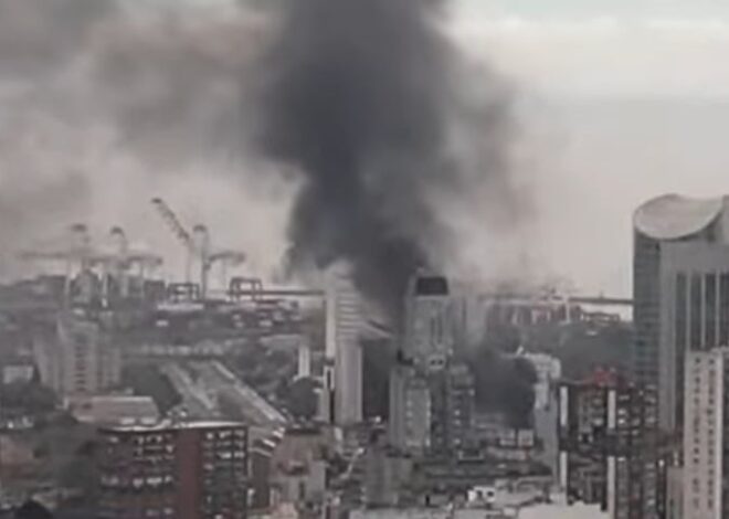 Gran incendio y una columna de humo en Retiro: se despliega un operativo del SAME Gran incendio y una columna de humo en Retiro: se despliega un operativo del SAME