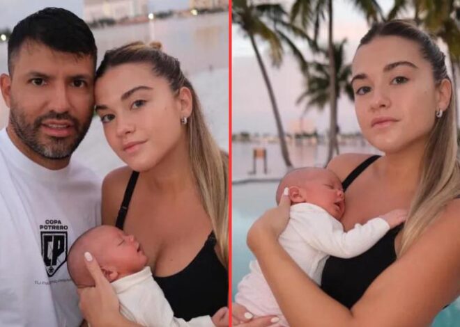 El Kun Agüero y Sofía Calzetti tomaron una polémica decisión con su beba recién nacida Imagen: paparazzi