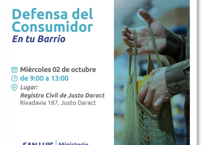 Defensa del Consumidor estará en Justo Daract brindando asesoramientos y capacitaciones Defensa del Consumidor estará en Justo Daract brindando asesoramientos y capacitaciones