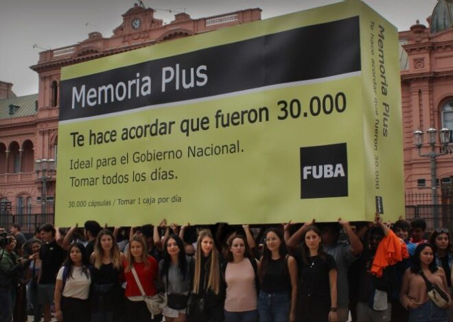 La FUBA chicaneó a Milei con un remedio para la memoria por su "negacionismo" de los desaparecidos