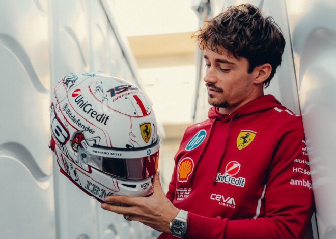 Leclerc celebra en Japón 150 GP en F1 con un casco especial Leclerc celebra en Japón 150 GP en F1 con un casco especial