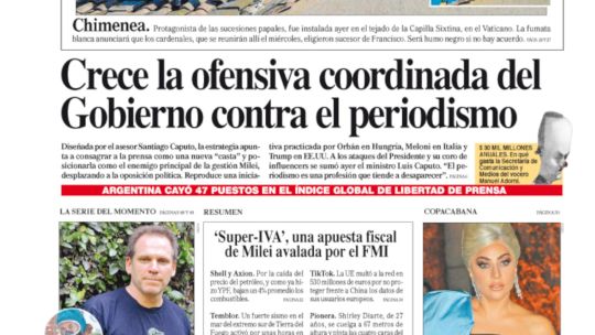 La tapa del Diario PERFIL del sábado 3 de mayo de 2025 La tapa del Diario PERFIL del sábado 3 de mayo de 2025