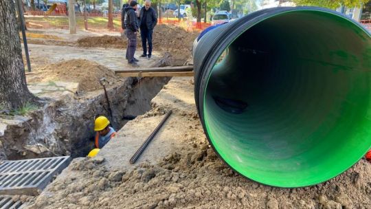 Corrientes: 80% de avance en la obra de desagüe pluvial para evitar anegamientos en calle Vélez Sarsfield