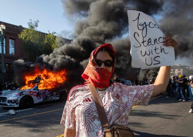Escalan las protestas migrantes en Los Ángeles y siguen las detenciones en California