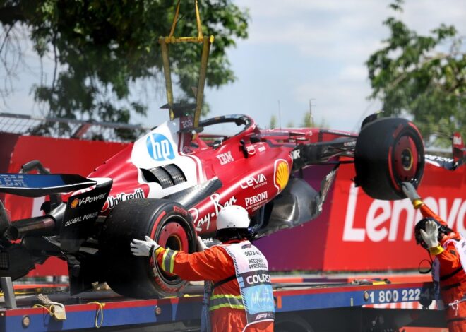 Leclerc se perderá la FP2 tras su accidente en la FP1 de Canadá
