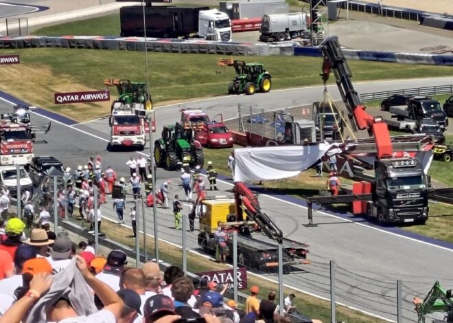 Un incidente con una grúa retrasa una de las carreras soporte de la F1 en Austria Un incidente con una grúa retrasa una de las carreras soporte de la F1 en Austria