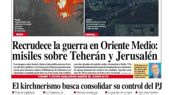 La tapa del Diario PERFIL del domingo 15 de junio de 2025 La tapa del Diario PERFIL del domingo 15 de junio de 2025