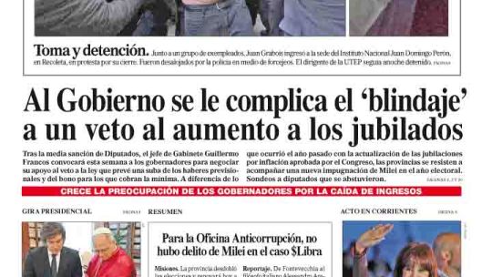 La tapa del Diario PERFIL del domingo 8 de junio de 2025 La tapa del Diario PERFIL del domingo 8 de junio de 2025