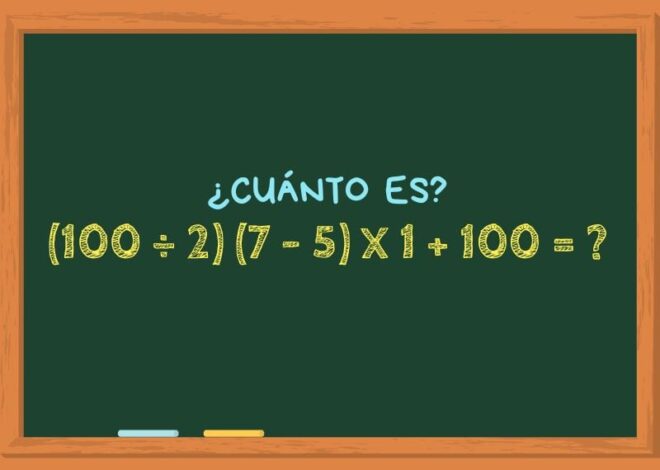 ¿Cuánto es (100 ÷ 2) (7 - 5) x 1 + 100? Resolvé este cálculo matemático en 10 segundos y poné a prueba tu inteligencia