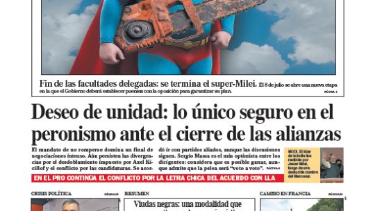 La tapa del Diario PERFIL del domingo 6 de julio de 2025 La tapa del Diario PERFIL del domingo 6 de julio de 2025