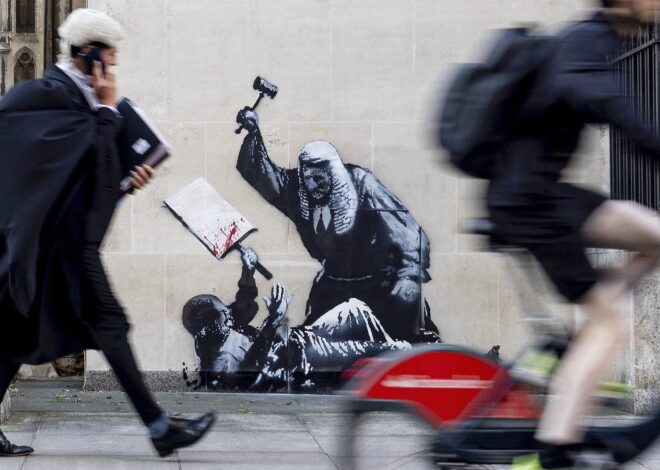 Banksy reapareció en Londres con un mural que taparon en pocas horas