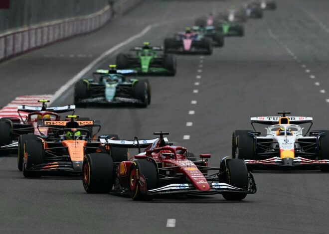 Leclerc fue víctima de un problema de motor durante la carrera en Bakú