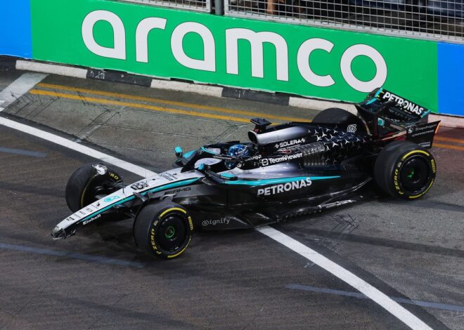Russell no puede explicar el "extraño" accidente en la FP2 en Singapur Russell no puede explicar el "extraño" accidente en la FP2 en Singapur