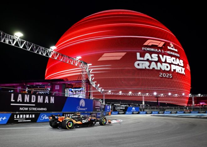 F1 GP Las Vegas 2025: Norris lidera una FP2 con banderas rojas, Colapinto 16