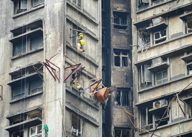 Nuevas revelaciones sobre el incendio de Hong Kong: la malla en el andamio de las refacciones no era segura Nuevas revelaciones sobre el incendio de Hong Kong: la malla en el andamio de las refacciones no era segura