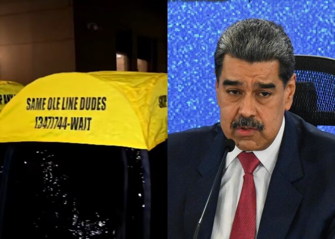 “Coleros” en Nueva York: llevan una carpa y cobran US$300 por un lugar privilegiado en la audiencia contra Maduro