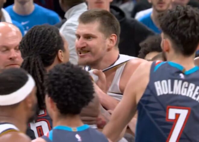 Nikola Jokic tuvo un momento de furia tras sufrir una falta descalificadora en Oklahoma City vs. Denver, por la NBA