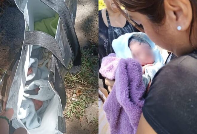 Conmoción en Merlo: encontraron a un bebe recién nacido dentro de una bolsa en la vereda