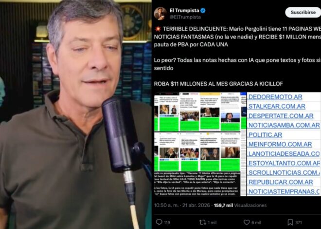 Mario Pergolini habló de la denuncia de trolls libertarios que lo acusaron de recibir pauta de Kicillof