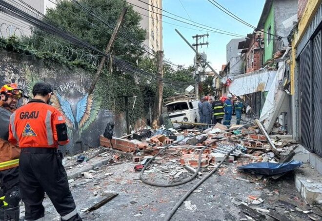Una explosión por una fuga de gas en San Pablo dejó al menos un muerto y destruyó 35 viviendas