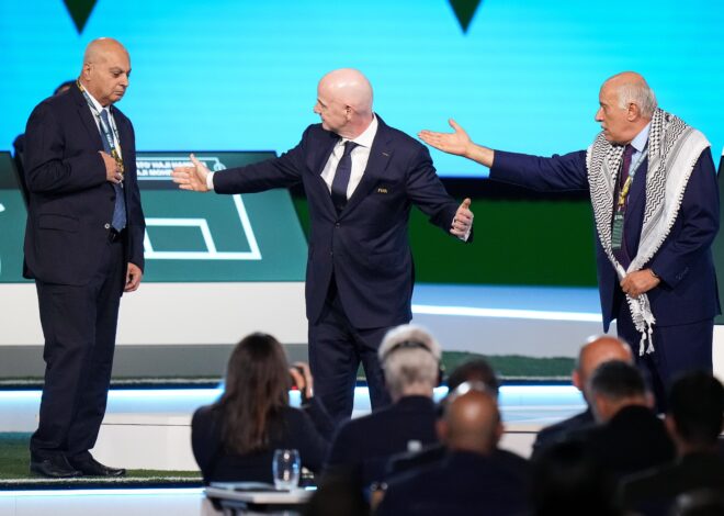 El incómodo momento entre los representantes de Israel y Palestina en un congreso de FIFA El incómodo momento entre los representantes de Israel y Palestina en un congreso de FIFA