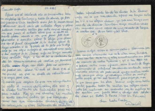 Es veterano de Malvinas y encontró una carta suya que escribió en plena guerra en una subasta