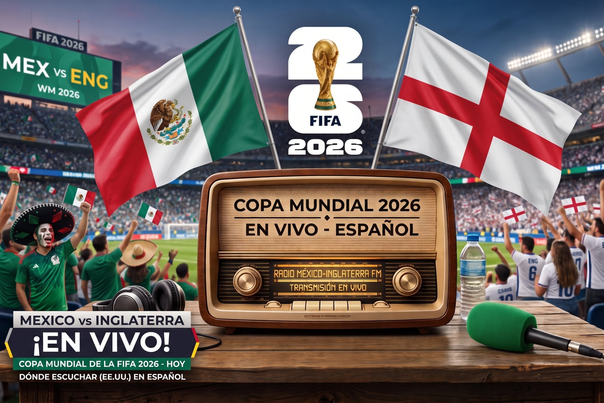 Dónde escuchar México vs. Inglaterra en vivo hoy: radios que transmiten en español en EE.UU.